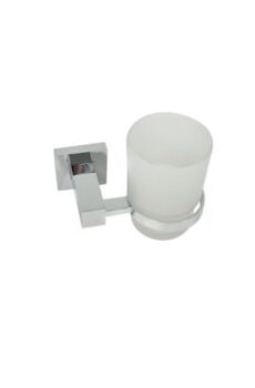 Porta vaso metálico con vidrio línea Loto